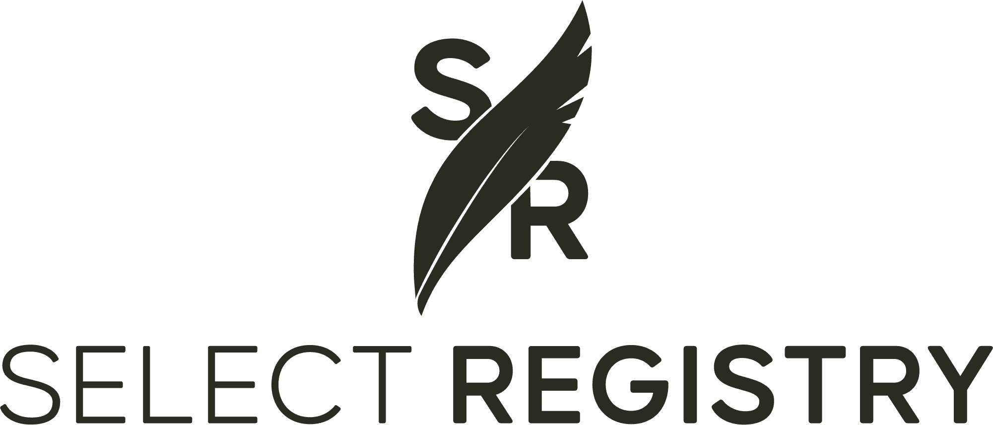 Logo of Select Registry featuring the letters "SR" and a stylized leaf design.